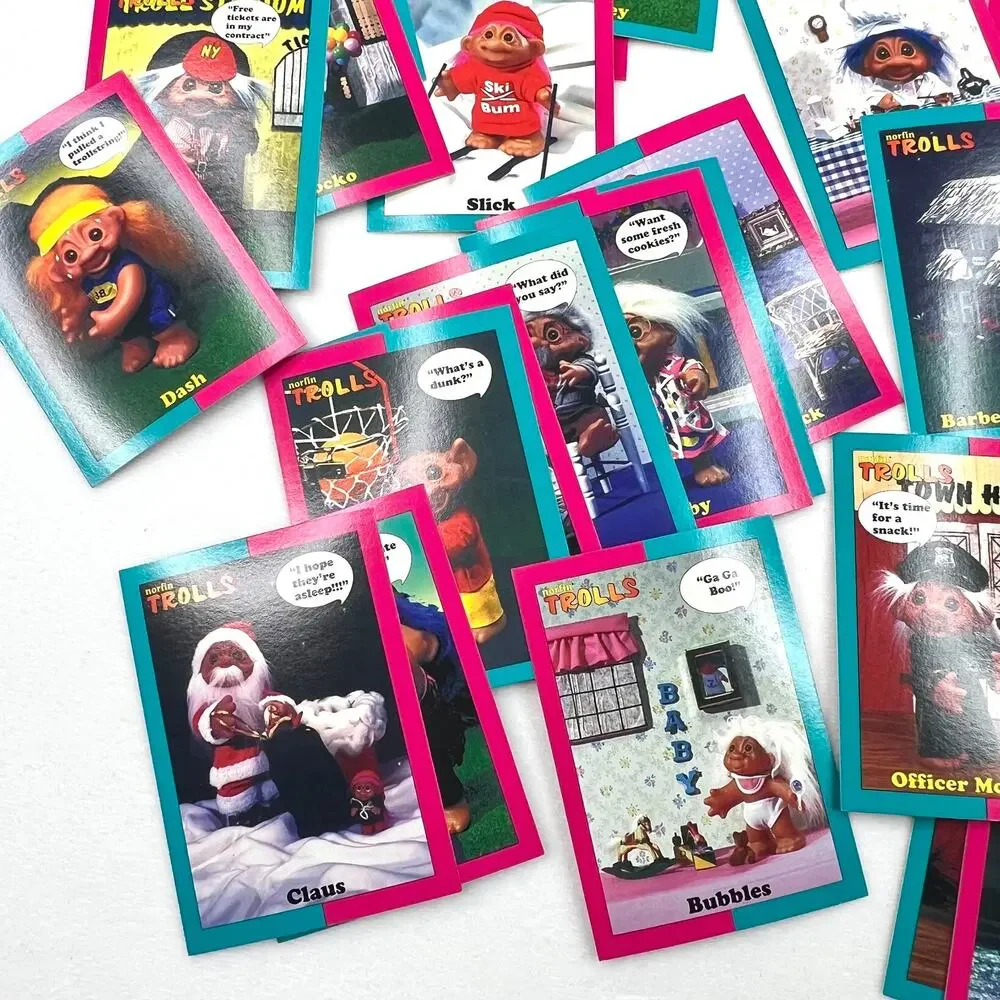 Large Lot of Vintage Norfin Troll Collect-A-Cards